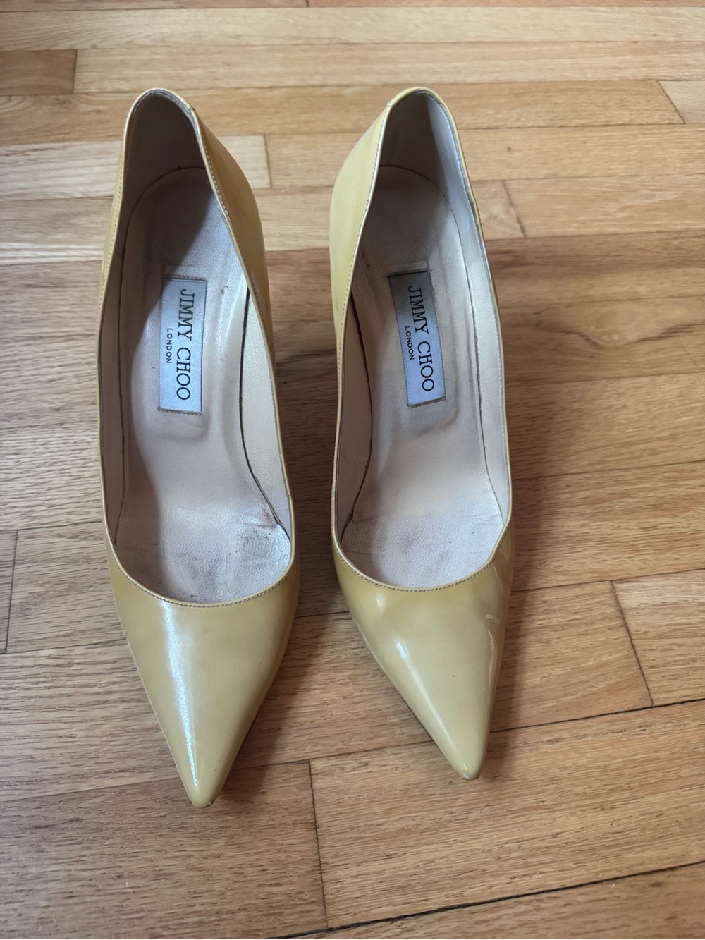 Jimmy Choo Nude Patent Leather Heels Size 38